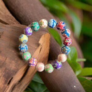 Clay Bracelet ~ multi colored handmade
